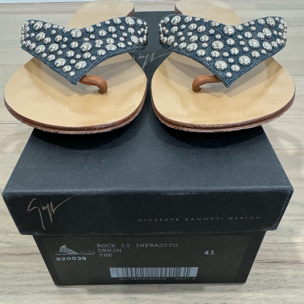 Giuseppe Zanotti Thong Denim Sandal Size 41